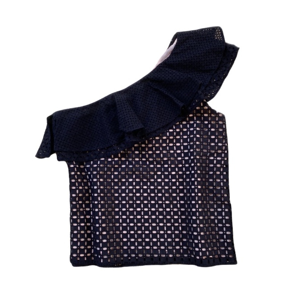 NWOT J.Crew One Shoulder Eyelet Top - Picture 6 of 7